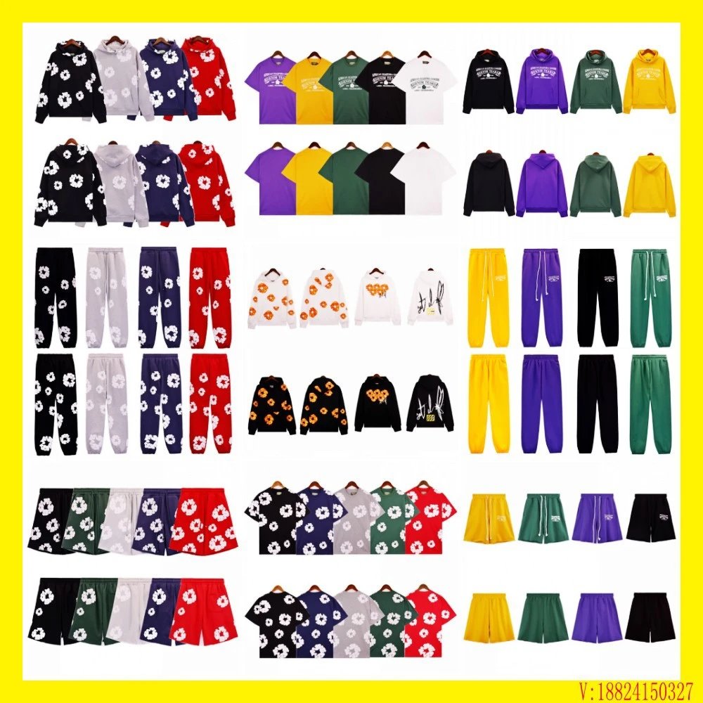 Sweatshirt foam printed short sleeve T-shirt hooded shorts suit  